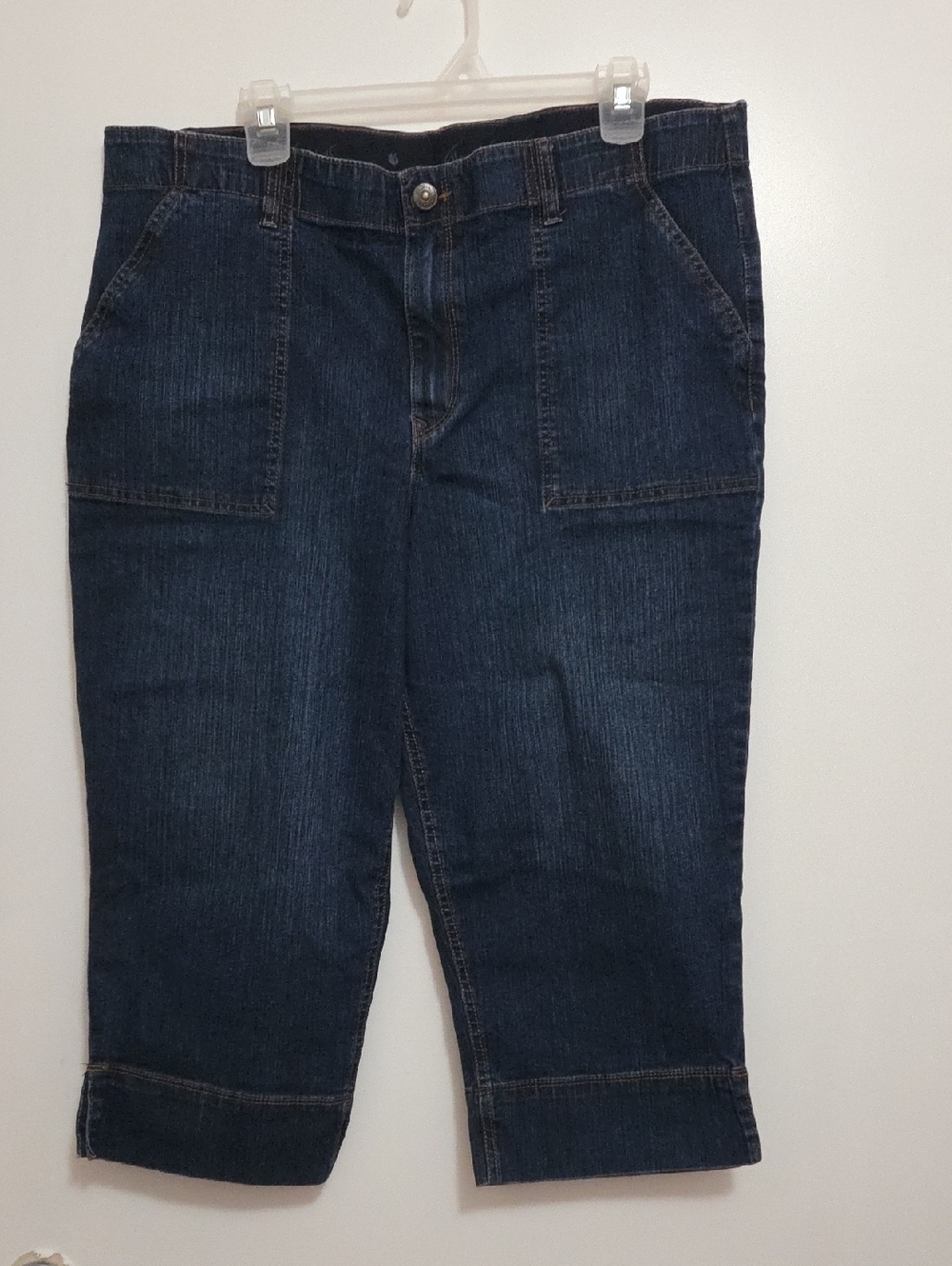 Gloria Vanderbilt Dark Wash Denim Capri Pants - Deep Blue 18
